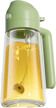 Oil Dispenser Bottle Spray and Pour for Cooking 2 in 1 for Kitchen White Color Green