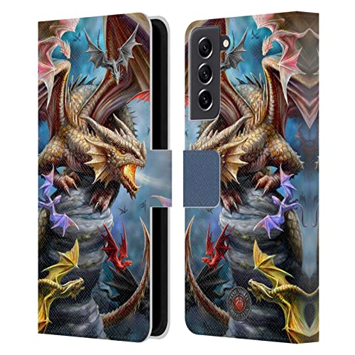 Carcasa tipo libro Samsung Galaxy S21 FE 5G protectora de cuero Anne Stokes Clan Dragones