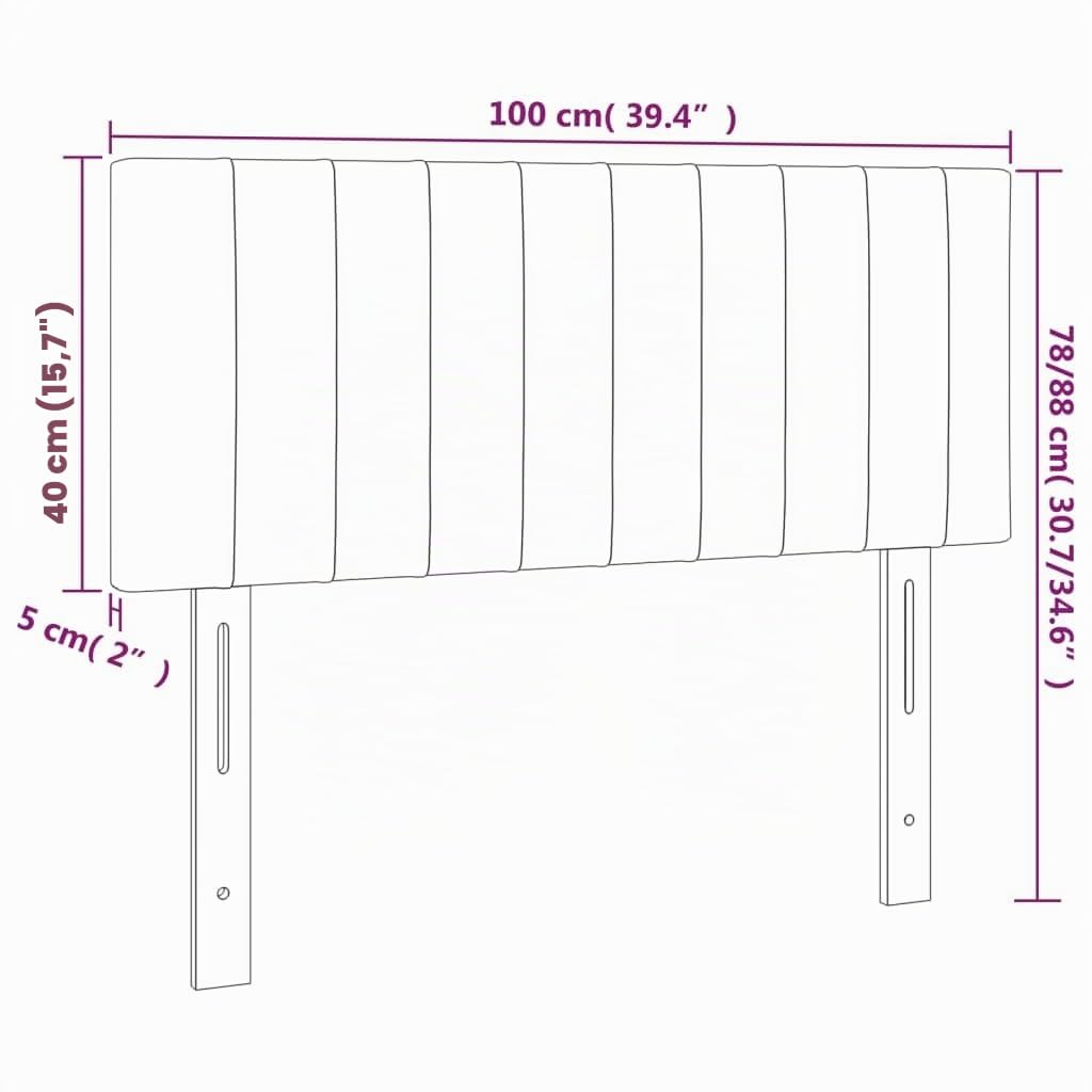 vidaXL Cabecero de Tela Gris Taupe 100x5x78/88 cm