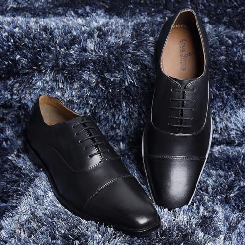 Image of LOUIS STITCH Men's Italian Leather Oxford Formal Shoes Handmade Lace Up Shoes for Men Officewear (LSEUOX)