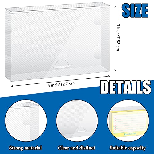 20 Pack Clear Index Card Case 3 X 5 Plastic Flash Card Organizer Holds 100 Cards Notecard Index Card Box Business File Note Card Holder Storage For Students #TOP1