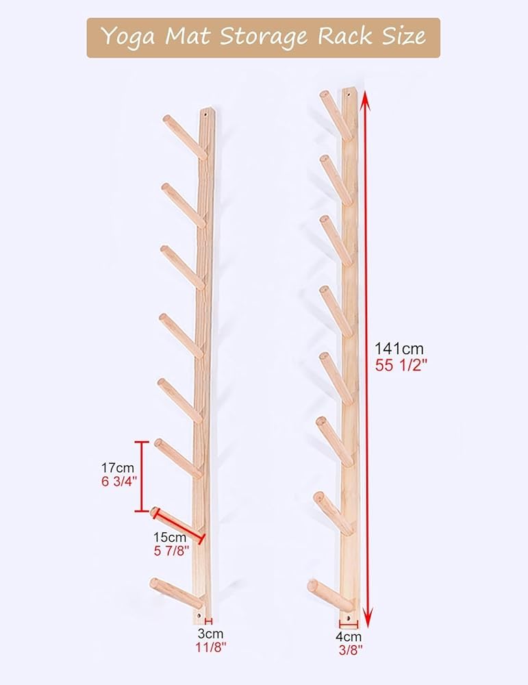 Wandhalterung Für Yogamatten,Aus Holz Multifunktio Produktbild-Vorschau 4