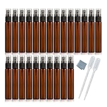 Elfenstall- 25 Pack Set 10ML Protable Refill Bulk Atomizer Spray Travel Perfume Bottle Hydrating Empty Bottle Amber
