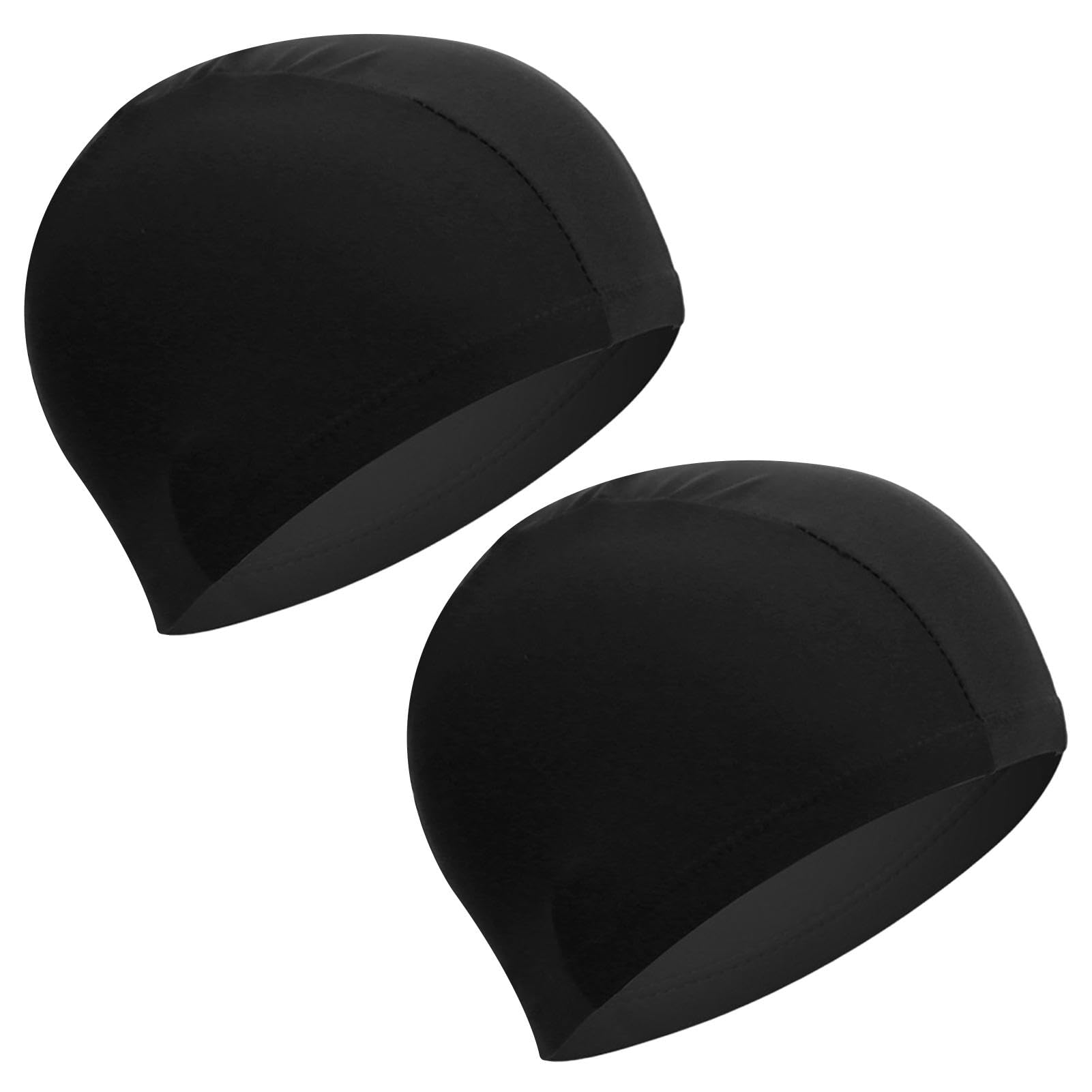 2 Pcs Fabric Swimming Cap, High Elastic Swimming Hat for Adults and Children, Non Slip Comfortable High Elasticity Swimming Cap, Lightweight Bathing Caps for Women Men