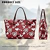 TSOVTHRID Red Heart Womens Travel Tote Bag with Zipper Lightweight Work Tote for Valentine's Day PU Leather Work Tote Handbag Top Handle Commuter Bags #5