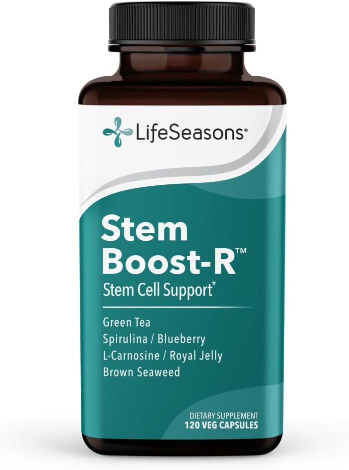 Stem Boost-R - Support Stem Cell Production - Spirulina, Blueberry, Royal Jelly, Brown Seaweed and L-Carnosine - 120 Capsules