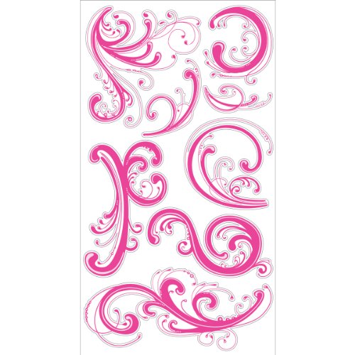 Sticko Shiny Flourish Stickers, Pink