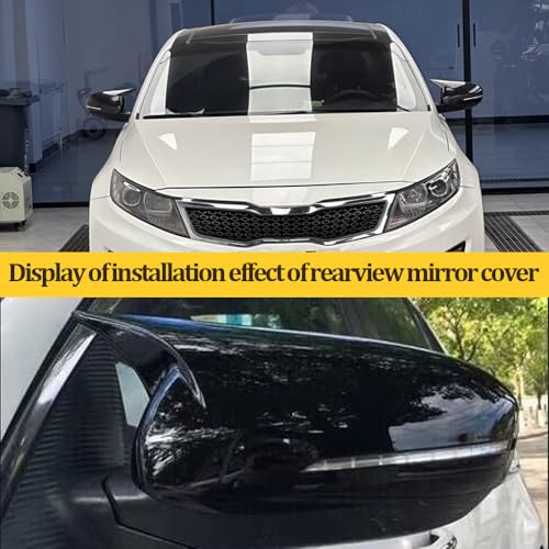 XYHGM ABS Rearview Mirrors Cover Fit for Kia Optima K5 2011 2012 2013 2014 2015 Ox Horn Side Rear View Mirror Guard Cover Exterior Accessories 2PCS-Turn Signal(Bright black) by XYHGM - Used condition - Image 7