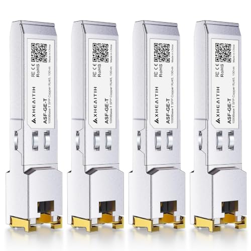 Image of 4 Pack 1.25G RJ45 100M SFP Transceiver 1000Base-T Module with CATe /6 /6a /7