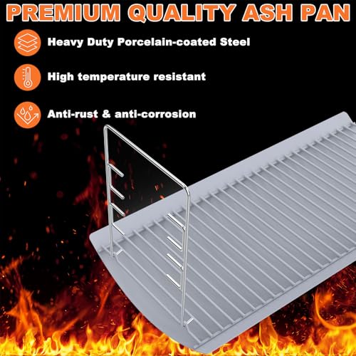 27 Inch Ash Pan Replacement for Chargriller 1224, 1324, 2121, 2222, 2727, 2828, 2929, Charbroil 17302056 Charcoal Grills, Charcoal Tray Grates with 2pcs Fire Grate Hangers for Chargriller Parts by LS'BABQ - Used condition - Image 5