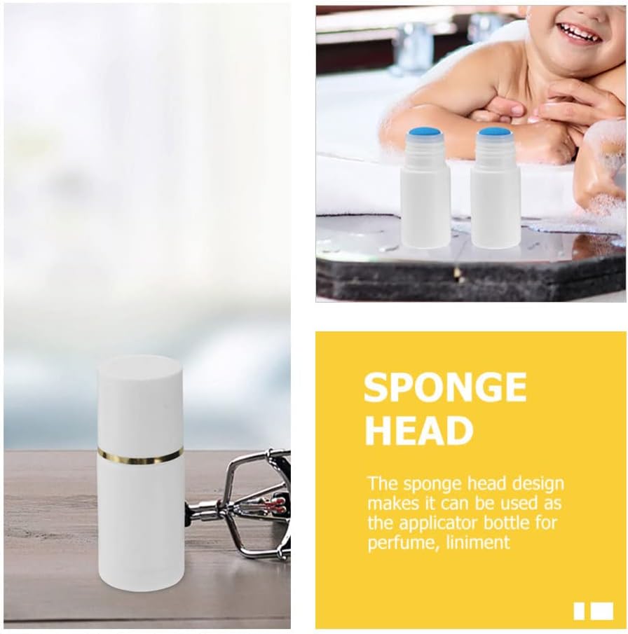 FOMIYES 8Pcs Empty Sponge Head Applicator Bottle: Press Out Type Sponge Head Medicine Bottles Refillable Deodorants Bottles Travel Plastic Liquid Cosmetic Lotion 20ml