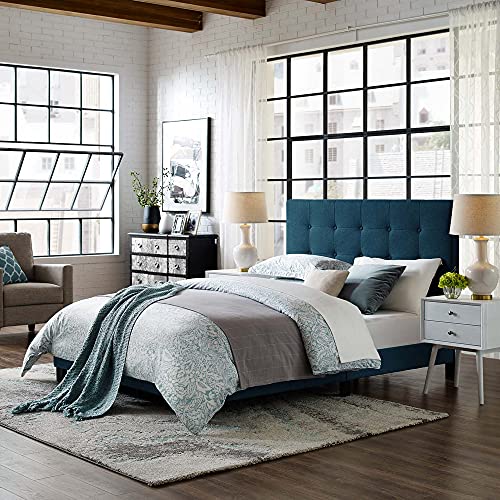 Modway Melanie Tufted Fabric Upholstered Twin Platform Bed In Azure #TOP4