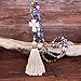 Bohemian Natural Wooden Long Tassel Fringe Strand Necklace Handmade Ethnic Peace Heart Cross Pendant Beaded Necklace for Women Sweater Chain Jewelry-cross colorful