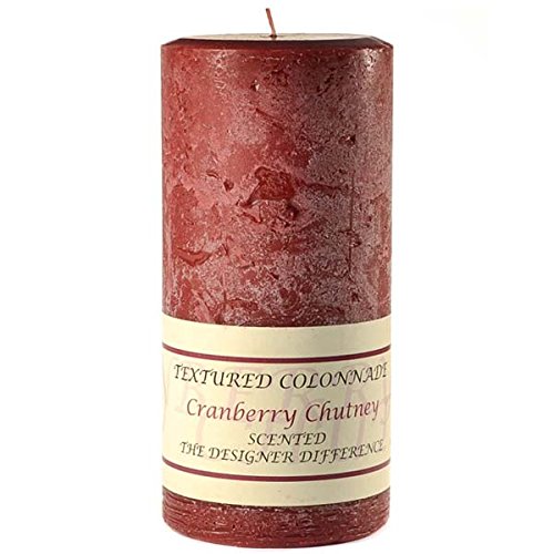 Textured 3X6 Cranberry Chutney Pillar Candle For Wedding/Dinner, Holiday Event, Home Decoration, 50 To 70 Hours, 3 In. Diameterx6.25 In. Tall, 1 Piece #TOP28