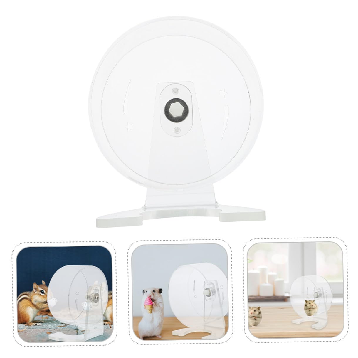 Abaodam Rueda para Hámster Transparente con Soporte Silenciosa para Ejercicio Saludable Superficie Amplia y Resistente para Gerbil y Chinchilla Jaulas Pequeñas