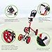 Tivor 4 Wheel Golf Push Cart - Aluminum Frame Lightweight, One-Step Foldable Compact Design, Portable Golf Bag Caddy with All-Terrain Wheels,red
