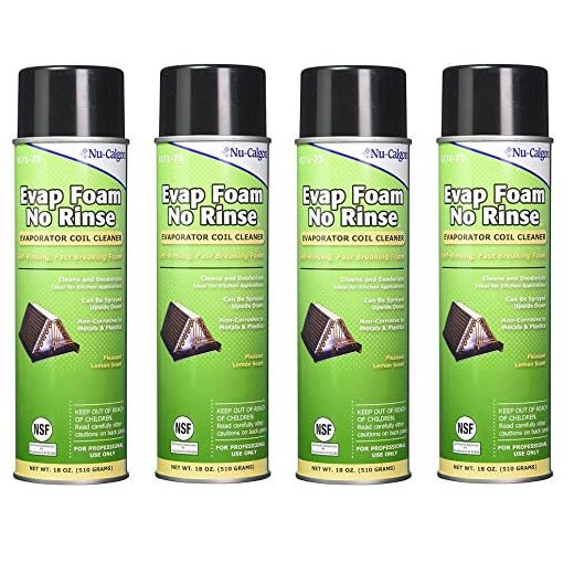 Nu-Calgon 4171-75 Evap Foam No Rinse Evaporator Coil Cleaner, 18 oz. (4-(Pack))