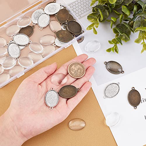 PandaHall 24Set 2 Colori Doppio Fori ovali