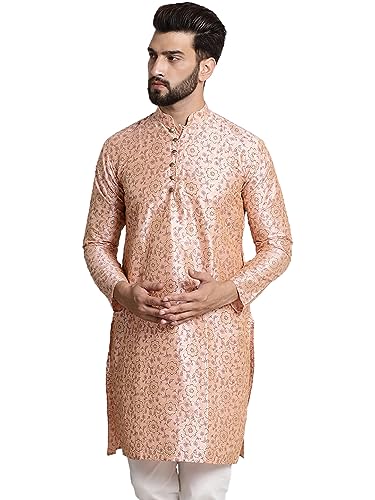 Image of SOJANYA Men's Silk Blend Kurta with Paisley Design