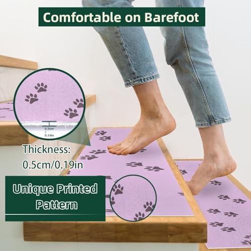 Tapis de marches d'escalier antidérapantes en polyester de qualité supérieure - 4