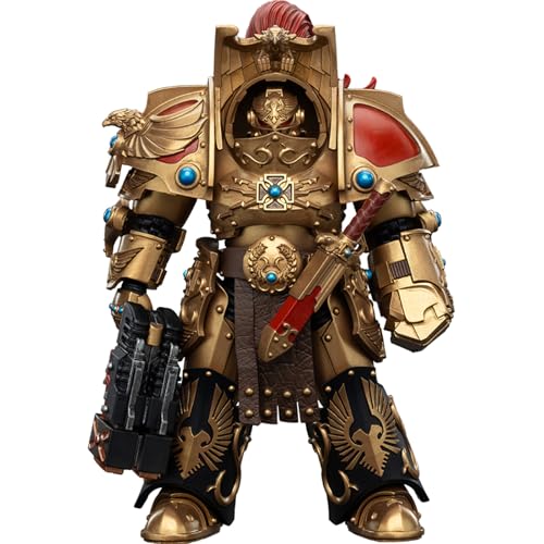 JOYTOY Warhammer 40k Legio Custodes, Legio Custodes Aquilon Terminator Squad Aquilon with Twin-Linked Adrathic Destructor 1/18 Action Figure, Dedicated to You Who Love Collecting