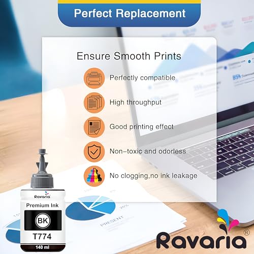 Image of T774 / T7741 Compatible Ink for Epson Printer M100, M105, M200, M205, L605, L655, L1455 Printer (T774 Ink 1 Pcs)