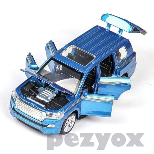 Image of Metal Pull Back Diecast Car 1:32 Land Cruiser Pull Back Car Model with Sound Light Boys Gifts Toys for Kids (Golden)