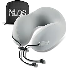 Travel Neck Pillow for Airplane, Natural Latex Neck Pillow, Comfortable Body Positioner, Supports Head and Neck, Travel Essentials for Sleeping Long Flights Road Trips Car Train Office