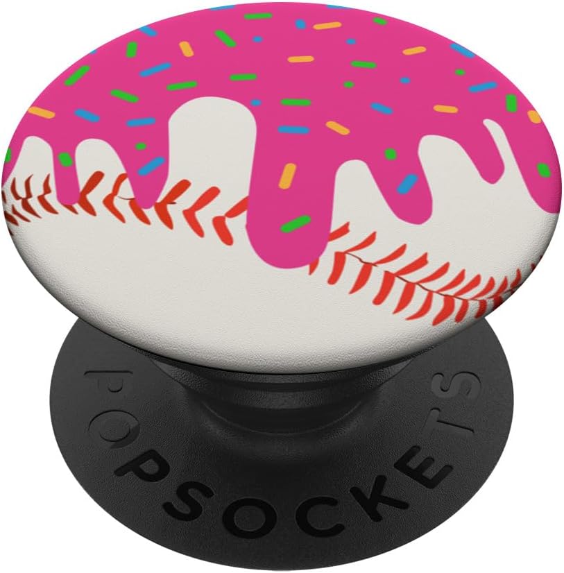 Dripping Ice Cream Baseball with Sprinkles PopSockets PopGrip for MagSafe