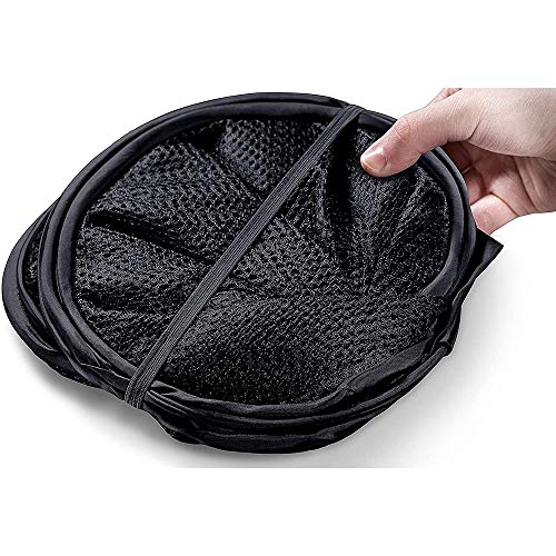 Image of Larpur Popup Mesh Laundry Basket, Collapsible and Portable Clothes Washing Laundry Hamper with Reinforced Carry Handle (Black 2pcs)