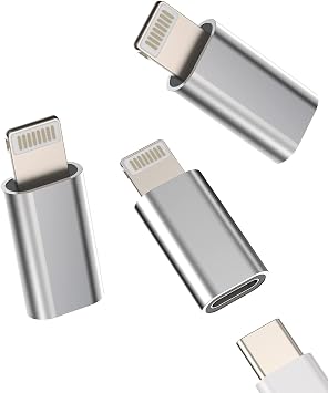 USB C Female to Lightning Male Adapter3pack Type-C Port Charging Cord Connector for Apple iPhone 11 12 13 14 Pro Max Mini Xs Se X Xr 6 7 8 Plus Ipad Air 2018 2020 Data Sync Charger Cable Converter