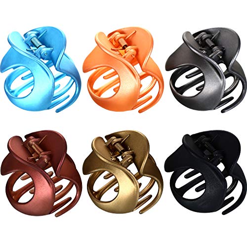 Tatuo 6 Pieces Non Slip Hair Clamps Plastic Jaw Clips Vintage Irregular Claw Clips Simple Hair Accessories for Women Girls, 6 Colors