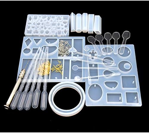 YMWALK 127PCS Silicone Resin Casting Moulds and Tools Set for Jewellery Making,Epoxy Resin Moulds, Jewelry Casting Molds,Resin DIY Craft Kit for Pendant Bracelet Key Chain Handmade Craft