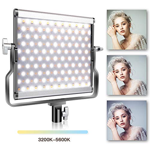 SAMTIAN LED Video Light Bi-Color Studio Lights Dimmable 200 Photography Lighting Kit with LCD Display, U Bracket for Video Professional Shooting, Studio Photography