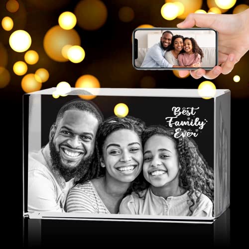 3D-Kristallfoto, personalisiertes Geschenk mit Ihrem Foto für Mutter, Ehefrau, Vater, Ehemann, 3D-Glasfoto, gelasert in echtem Viamond-Glas, Gedenkjubiläum, Paare, Geschenke für Männer und Frauen Cover