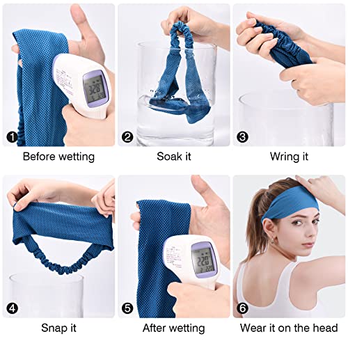 Sweat Bands Headbands Women, Sukeen Sweat Wicking Cooling Headbands, Sports Running Headband Band For Yoga, Golf, Gym, Camping,Tennis, Basketball, Football,Unisex Hairband (6 Pack) #TOP2