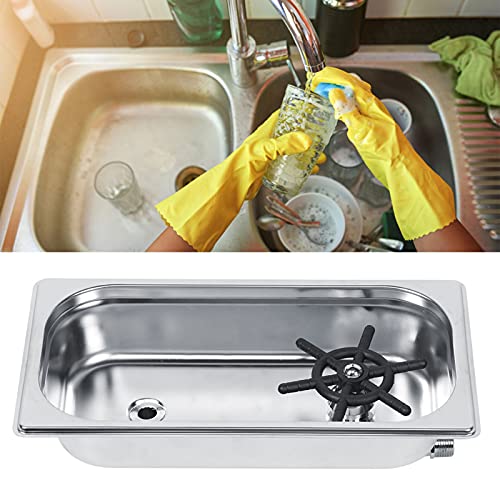 Lavadora Automática de Copa Automática de Acero Inoxidable 114 mm: sin Grifo Barra Limpia R Lavavajillas Lavavajillas a Alta Presión para el Hogar y la Barra - Tamaño Mediano G1/2 'sin Base