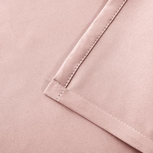 JIUZHEN Blush Pink Blackout Valance Short Curtains for Kitchen - Rod Pocket Valances Solid Curtains for Small Window Living Room Bedroom Darkening Bathroom, 42 x 18 Inch Length,1 Panel by JIUZHEN - Used condition - Image 6