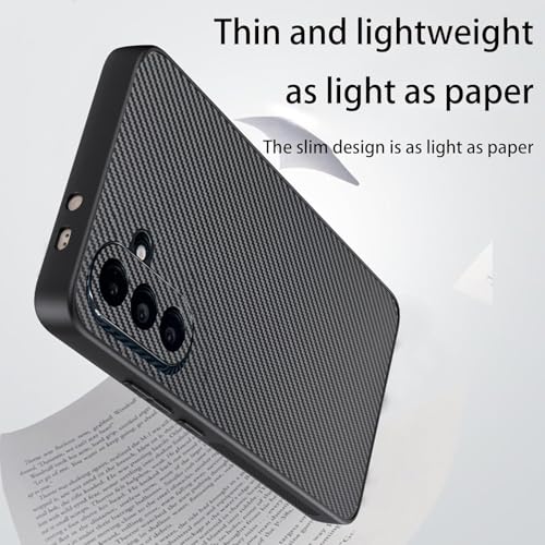 Image of DIZORO Carbon Fiber Case for Samsung Galaxy A36 5g Fusion 5g Smooth Touch Rubber Phone Cases Non-Slip, with Camera Protection Fingerprint Resistant Full Body Protective Shockproof Back Cover - Black