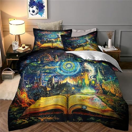 Parure de lit 3D univers étoilé housse couette microfibre douce king - 6