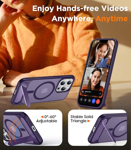 Image of Magnetic Compatible with iPhone 13 Pro Case, [Built-in Invisible Kickstand][Compatible with MagSafe] [Military Grade Shockproof] Slim Translucent Matte Phone Case for iPhone 13 Pro 6.1 inch