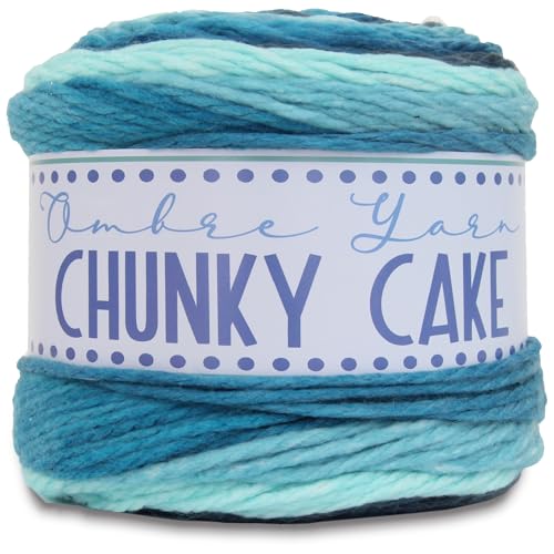 Image of ThreadArt Ombre Chunky Yarn Cake #6, 300g /316 Yds, Winter Forest 05 | Soft super bulky #6 acrylic yarn cake for blankets, scarves, hats, crochet and knitting. Big 300g cake is machine washable.