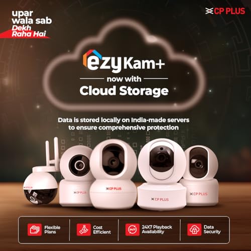 CP PLUS 8 MP Resolution Smart Wi-fi Ai CCTV Camera | 2 Way Talk | Human Body Detection & Motion Tracking Alert | Supports Vehicle & Crossline Detection Powered by Ai | Advanced Night Vision | CP-E81AR 11 511+4VuF3cL