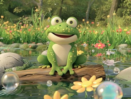 Diamond Painting Paysage de grenouille grand format 100x130 cm pour adultes et enfants C-375