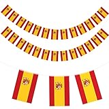 La cadena de banderines consta de 40 banderas rectangulares, cada una de 14 x 21 cm.