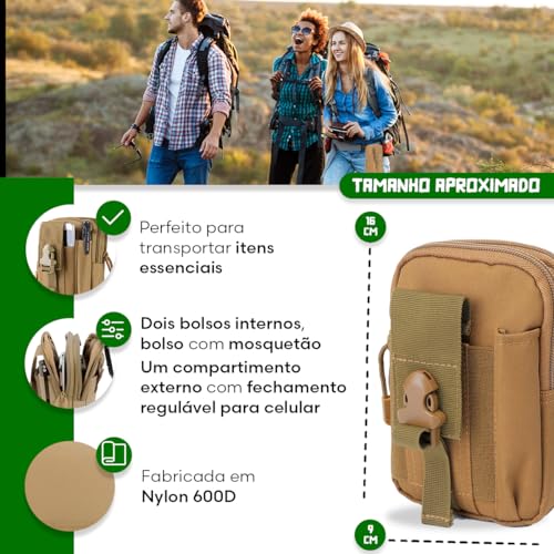 Bolsa Bag Pochete Porta Objetos Tática Cintura Para Cinto Cor:Amarelo-Escuro