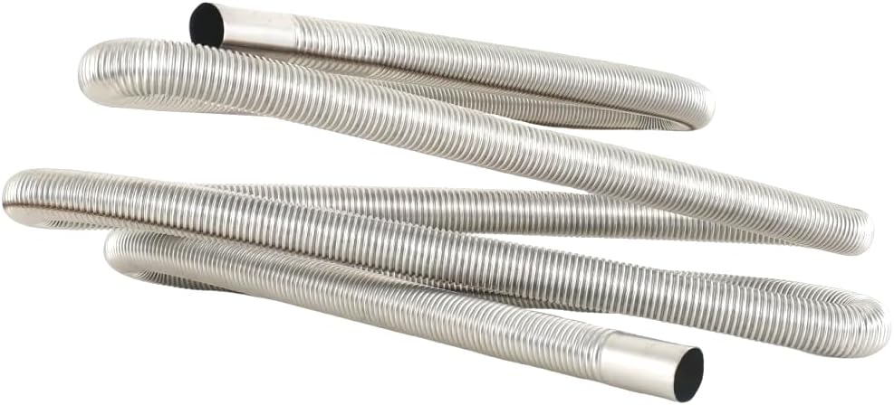 118.1 Inches Stainless Steel Exhaust Hose，iesel Heater Exhaust Pipe Flexible Exhaust Tubing Generator Flex Extension Pipe Stainless Steel 1"/2.5cm Inner Diameter