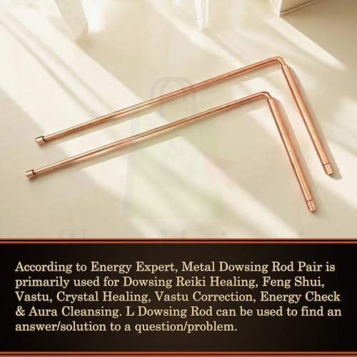 Image of Copper Dowsing L- Rods Pair |Diameter-5 MM | Set of Board & Brass Pendulum| Aura Energy Checker | Finding Underground Water & Geopathic Stress | Dowser | Pendulum Assorted