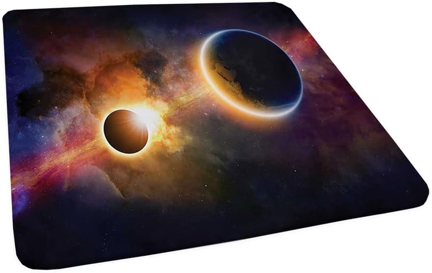 Squareted Outer Space tablecloth, Planet in Milky Way Dark Nebula Gas Cloud Celestial Solar Eclipse Galaxy Theme, Can wipe indoor/outdoor dining table cover, for 40"x40" square table Multicolor 04