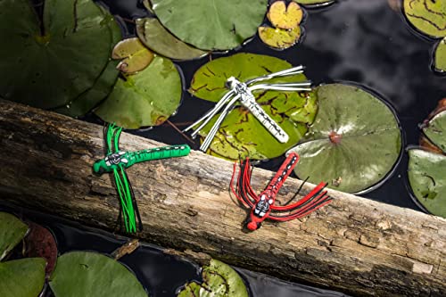 Lunkerhunt Dragonfly Fishing Lure | Most Realistic Looking Topwater Bait, Double Skirted Wings, Great For Bass And Pike, Weedless Lure – 4/0 Hook Included, Weighs ¼ Oz, 3” Length (Skimmer) #TOP1